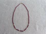 Rhodolite Garnet Necklace: 14k Gold Accents, Hand Knotted Gemstone Necklace