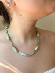 Angelite Necklace with Kyanite Accents: 14k Gold Filled, Boho Gemstone Jewelry