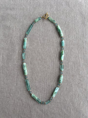 Angelite Necklace with Kyanite Accents: 14k Gold Filled, Boho Gemstone Jewelry