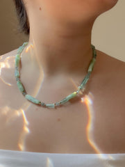 Angelite Necklace with Kyanite Accents: 14k Gold Filled, Boho Gemstone Jewelry