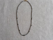 Labradorite and Black Spinel Necklace: 14k Gold Filled, Gemstone Layering