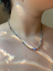 Labradorite and Tanzanite Necklace: 14k Gold Filled, Gemstone Boho Jewelry