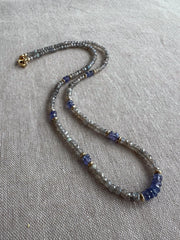 Labradorite and Tanzanite Necklace: 14k Gold Filled, Gemstone Boho Jewelry