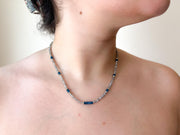 Labradorite and Swiss Blue Topaz Necklace : 14k Gold Filled, 17" Gemstone Necklace
