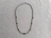 Labradorite and Chrome Diopside Necklace: 14k Gold Filled, Layering Necklace