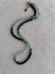 Emerald Ombre Necklace, May Birthstone, Timeless Boho Style Necklace