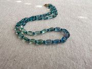 Fluorite Necklace, Swiss BlueTopaz Accents, Boho Gemstone Jewelry