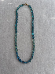 Fluorite Necklace, Swiss BlueTopaz Accents, Boho Gemstone Jewelry