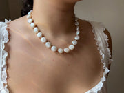 Coin Pearl Necklace: 14k Gold Filled Accents, Freshwater Pearls, High Luster