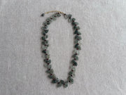 Green Rutilated Quartz Leaves Necklace, Garnet Accents, Boho Jewelry