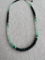 Emerald Ombre Necklace, May Birthstone, Timeless Boho Style Necklace