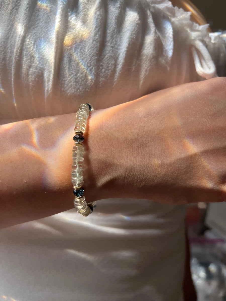 Prasiolite Bracelet with London Blue Topaz Accents