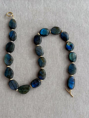 Labradorite Necklace with Gold Accents