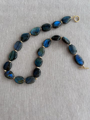 Labradorite Necklace with Gold Accents