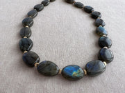 Labradorite Necklace with Gold Accents