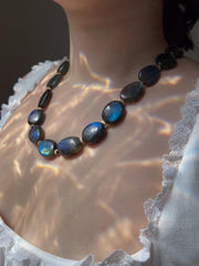 Labradorite Necklace with Gold Accents