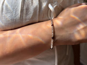 Brown Spinel Bracelet: Garnet Accents, Dainty Boho Jewelry