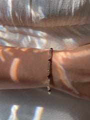 Brown Spinel Bracelet: Garnet Accents, Dainty Boho Jewelry