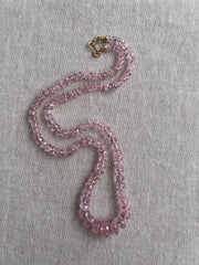 Pink Morganite Necklace, Hand Knotted Gemstones, Boho Gemstone Jewelry