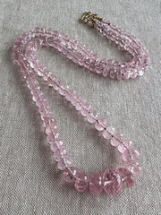 Pink Morganite Necklace, Hand Knotted Gemstones, Boho Gemstone Jewelry