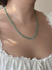 Colombian Emerald Necklace, 14k Solid Gold Accents, Fine Gemstone Jewelry