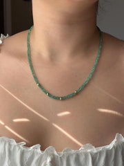 Colombian Emerald Necklace, 14k Solid Gold Accents, Fine Gemstone Jewelry