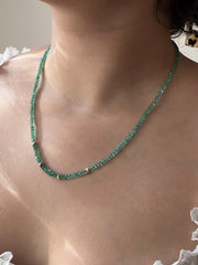 Colombian Emerald Necklace, 14k Solid Gold Accents, Fine Gemstone Jewelry