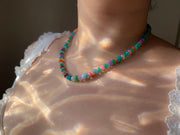 Multi Colored Opals Necklace, Boho Gemstone Jewelry, Hand Knotted Gemstones