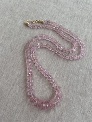 Pink Morganite Necklace, Hand Knotted Gemstones, Boho Gemstone Jewelry