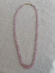Pink Morganite Necklace, Hand Knotted Gemstones, Boho Gemstone Jewelry