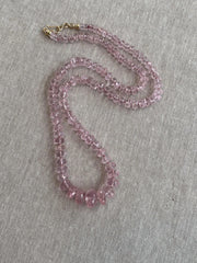 Pink Morganite Necklace, Hand Knotted Gemstones, Boho Gemstone Jewelry