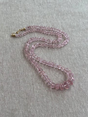 Pink Morganite Necklace, Hand Knotted Gemstones, Boho Gemstone Jewelry