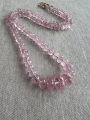 Pink Morganite Necklace, Hand Knotted Gemstones, Boho Gemstone Jewelry