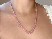 Pink Morganite Necklace, Hand Knotted Gemstones, Boho Gemstone Jewelry