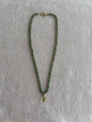 Kyanite Necklace, Carved Lemon Quartz Pendant, Boho Gemstone Jewelry
