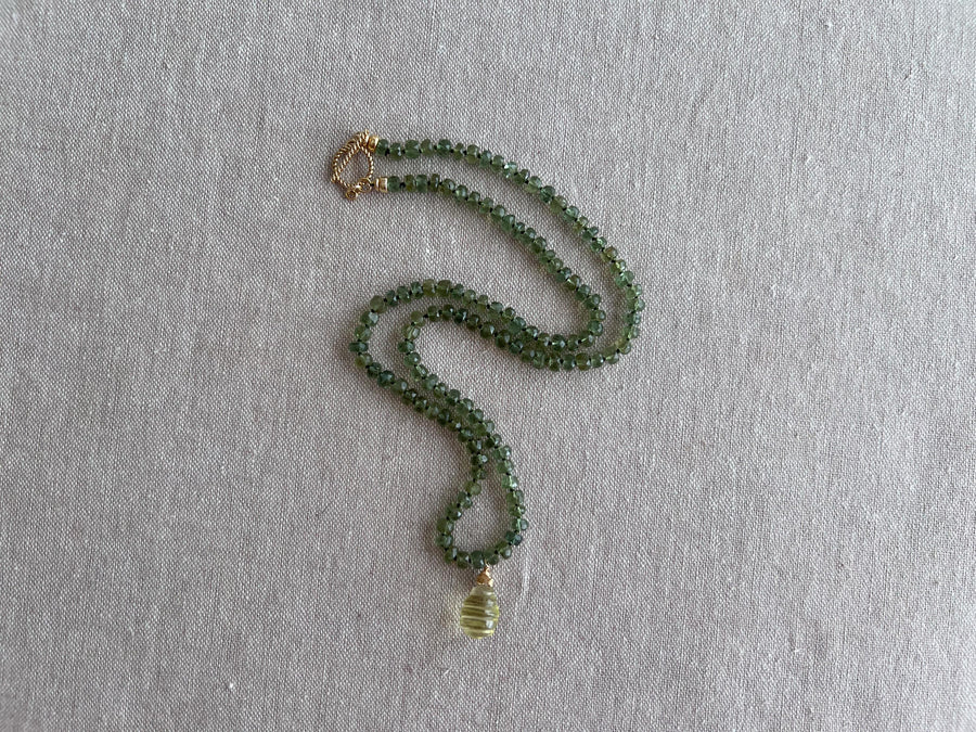 Kyanite Necklace, Carved Lemon Quartz Pendant, Boho Gemstone Jewelry