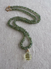 Kyanite Necklace, Carved Lemon Quartz Pendant, Boho Gemstone Jewelry