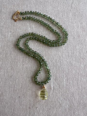 Kyanite Necklace, Carved Lemon Quartz Pendant, Boho Gemstone Jewelry