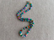 Multi Colored Opals Necklace, Boho Gemstone Jewelry, Hand Knotted Gemstones