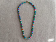 Multi Colored Opals Necklace, Boho Gemstone Jewelry, Hand Knotted Gemstones