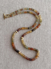 Golden Zircon Necklace, Hand Knotted Gemstones, Boho Gemstone Jewelry