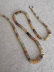 Golden Zircon Necklace, Hand Knotted Gemstones, Boho Gemstone Jewelry