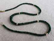 Emerald Necklace, 14k Gold Filled Accents, Boho Gemstone Jewelry