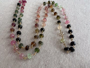 Tourmaline Necklace, 14k Gold Filled Wire Wrapping, Fine Boho Jewelry