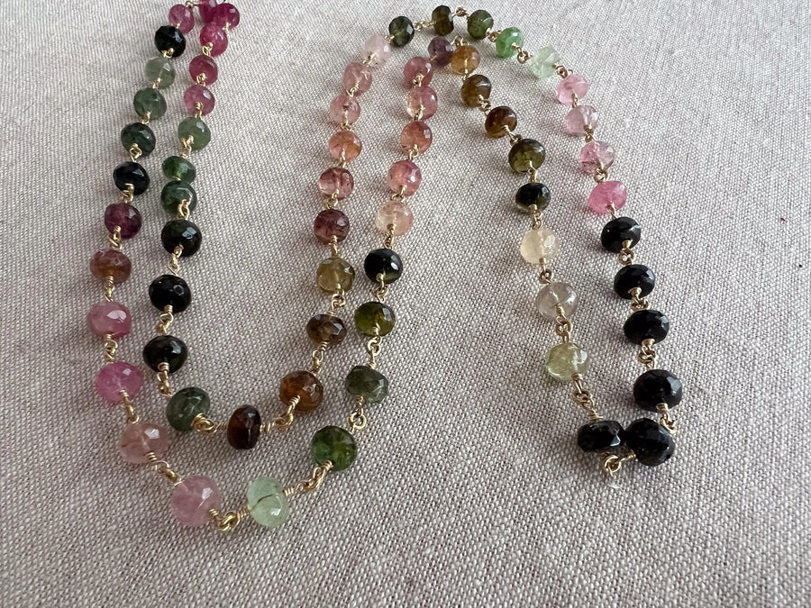 Tourmaline Necklace, 14k Gold Filled Wire Wrapping, Fine Boho Jewelry