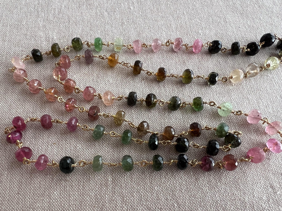 Tourmaline Necklace, 14k Gold Filled Wire Wrapping, Fine Boho Jewelry