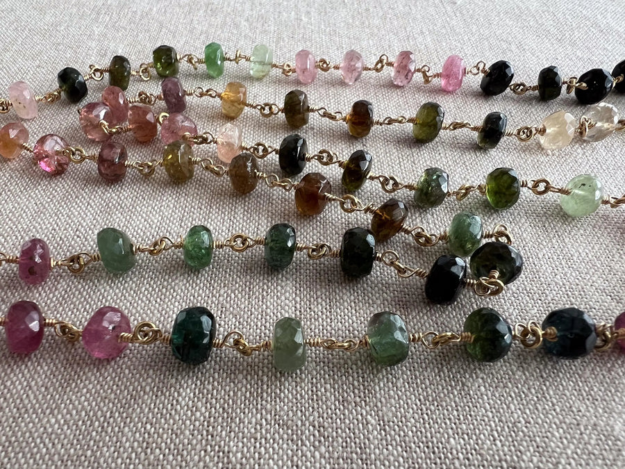 Tourmaline Necklace, 14k Gold Filled Wire Wrapping, Fine Boho Jewelry