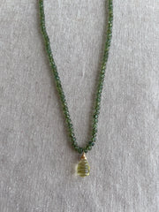 Kyanite Necklace, Carved Lemon Quartz Pendant, Boho Gemstone Jewelry