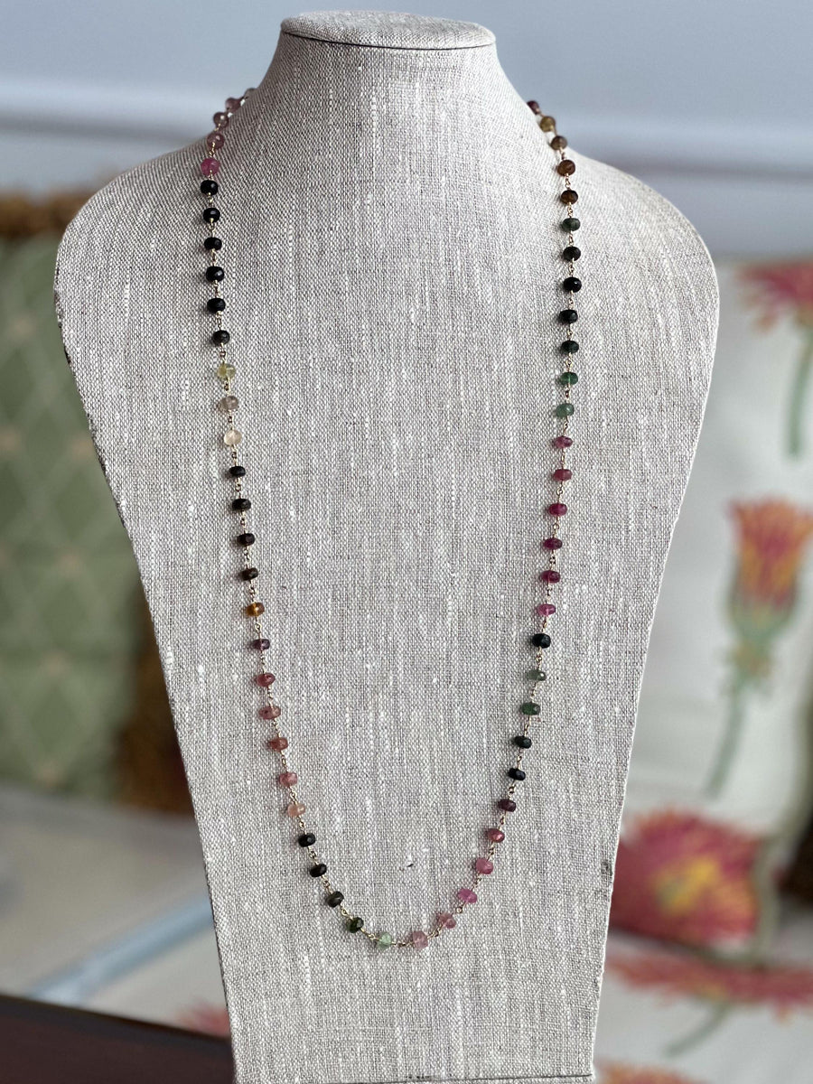 Tourmaline Necklace, 14k Gold Filled Wire Wrapping, Fine Boho Jewelry