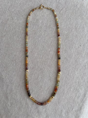 Golden Zircon Necklace, Hand Knotted Gemstones, Boho Gemstone Jewelry